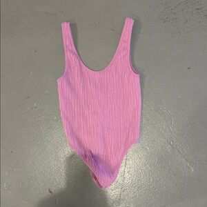 Forever 21 Pink Ribbed Bodysuit